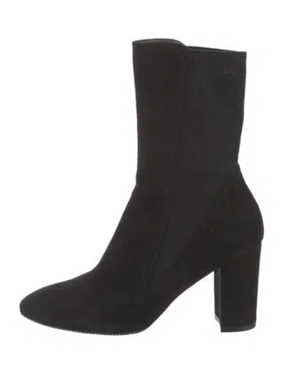 Pre-owned Stuart Weitzman Suede Sock Boots In Black