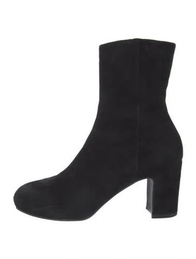 Pre-owned Stuart Weitzman Suede Sock Boots In Black