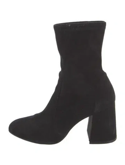 Pre-owned Stuart Weitzman Suede Sock Boots In Black