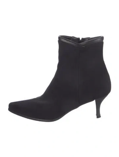 Pre-owned Stuart Weitzman Suede Sock Boots In Black