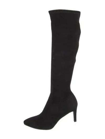 Pre-owned Stuart Weitzman Suede Sock Boots In Black