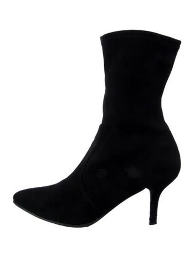 Pre-owned Stuart Weitzman Suede Sock Boots In Black