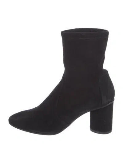 Pre-owned Stuart Weitzman Suede Sock Boots In Black