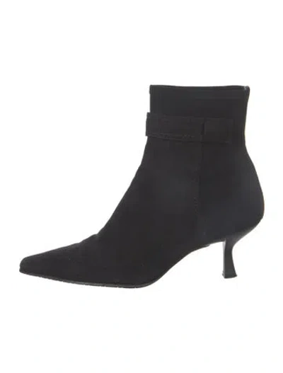 Pre-owned Stuart Weitzman Suede Sock Boots In Black