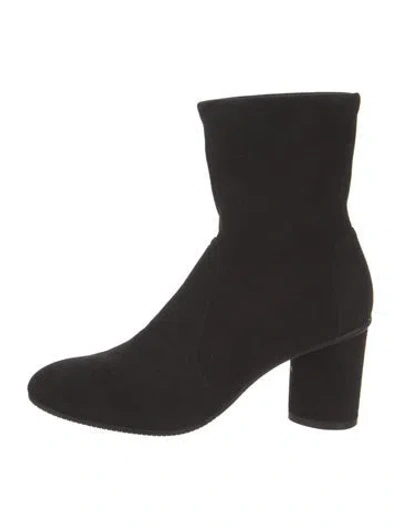 Pre-owned Stuart Weitzman Suede Sock Boots In Black