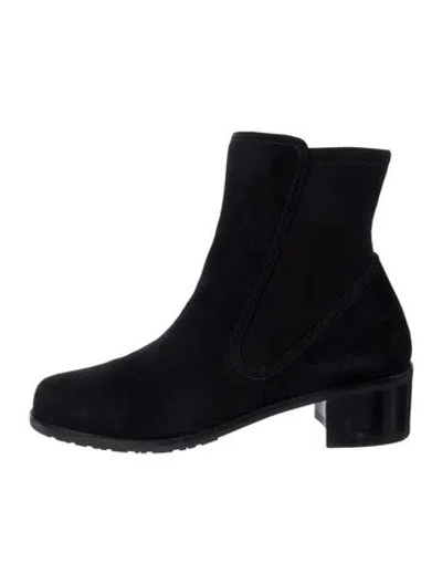 Pre-owned Stuart Weitzman Suede Sock Boots In Black