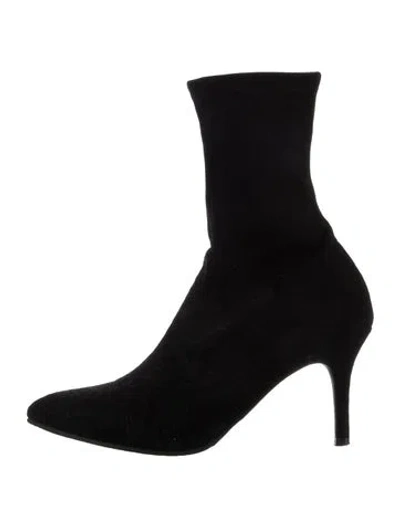 Pre-owned Stuart Weitzman Suede Sock Boots In Black