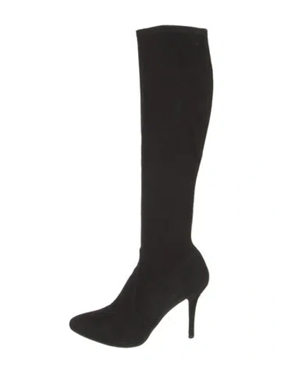 Pre-owned Stuart Weitzman Suede Sock Boots In Black