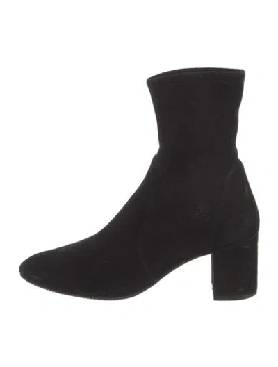Pre-owned Stuart Weitzman Suede Sock Boots In Black