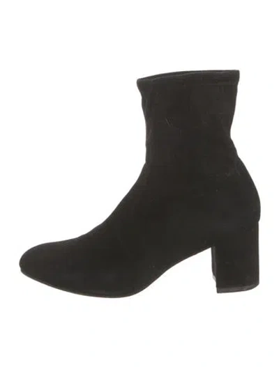 Pre-owned Stuart Weitzman Suede Sock Boots In Black
