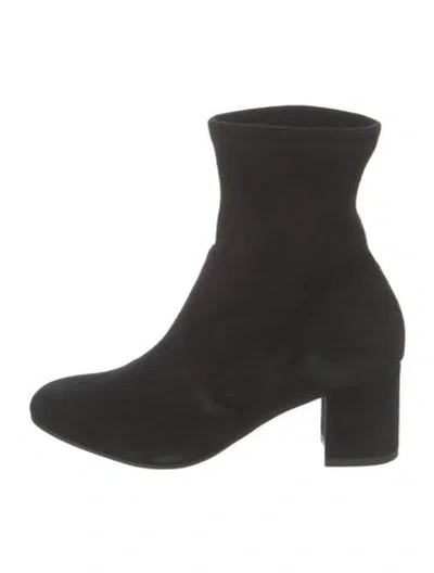 Pre-owned Stuart Weitzman Suede Sock Boots In Black