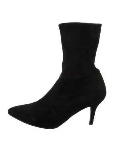 Pre-owned Stuart Weitzman Suede Sock Boots In Black