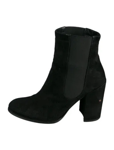 Pre-owned Stuart Weitzman Suede Sock Boots In Black