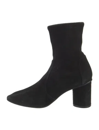 Pre-owned Stuart Weitzman Suede Sock Boots In Black