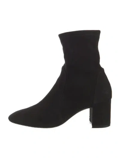 Pre-owned Stuart Weitzman Suede Sock Boots In Black