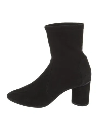 Pre-owned Stuart Weitzman Suede Sock Boots In Black