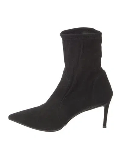 Pre-owned Stuart Weitzman Suede Sock Boots In Black