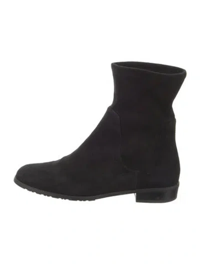 Pre-owned Stuart Weitzman Suede Sock Boots In Black