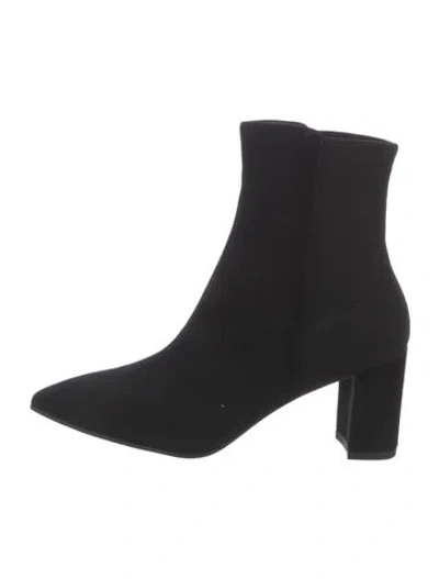 Pre-owned Stuart Weitzman Suede Sock Boots In Black