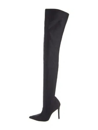 Pre-owned Stuart Weitzman Suede Sock Boots In Black