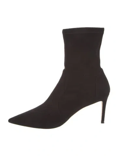 Pre-owned Stuart Weitzman Suede Sock Boots In Black
