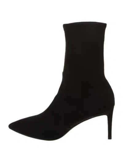 Pre-owned Stuart Weitzman Suede Sock Boots In Black