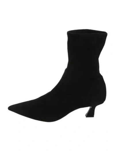 Pre-owned Stuart Weitzman Suede Sock Boots In Black