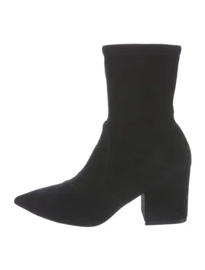 Pre-owned Stuart Weitzman Suede Sock Boots In Black