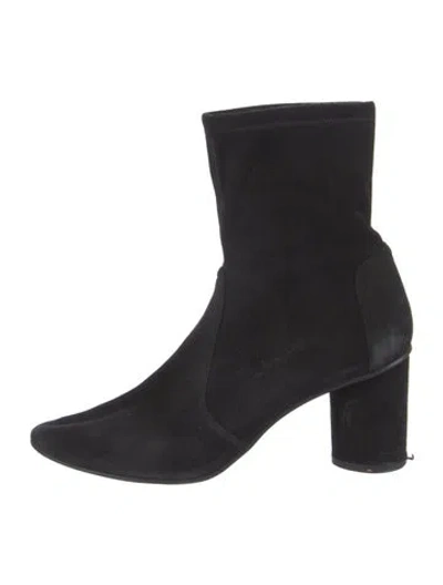 Pre-owned Stuart Weitzman Suede Sock Boots In Black