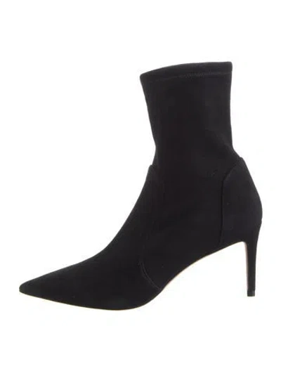 Pre-owned Stuart Weitzman Suede Sock Boots In Black