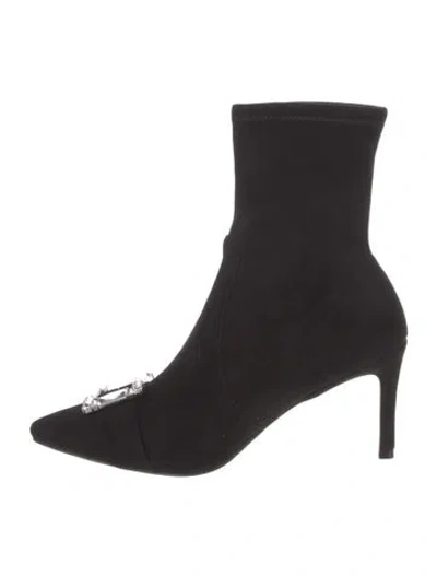 Pre-owned Stuart Weitzman Suede Sock Boots In Black