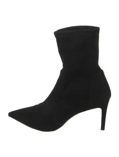 Pre-owned Stuart Weitzman Suede Sock Boots In Black
