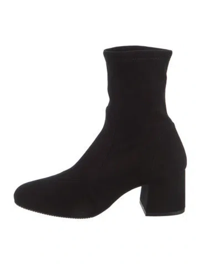 Pre-owned Stuart Weitzman Suede Sock Boots In Black