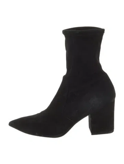 Pre-owned Stuart Weitzman Suede Sock Boots In Black