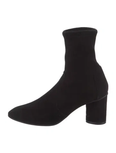 Pre-owned Stuart Weitzman Suede Sock Boots In Black