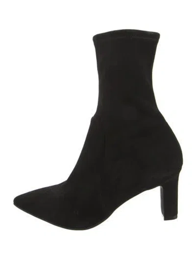 Pre-owned Stuart Weitzman Suede Sock Boots In Black