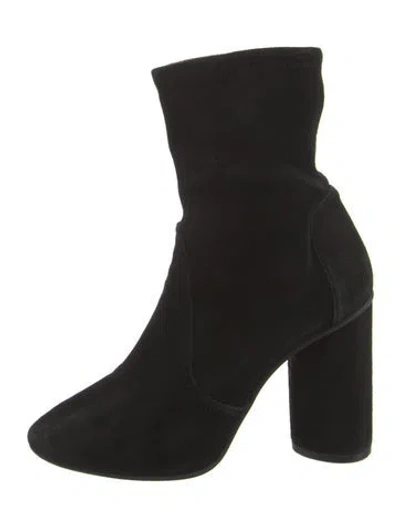 Pre-owned Stuart Weitzman Suede Sock Boots In Black