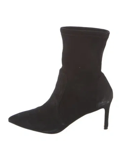 Pre-owned Stuart Weitzman Suede Sock Boots In Black