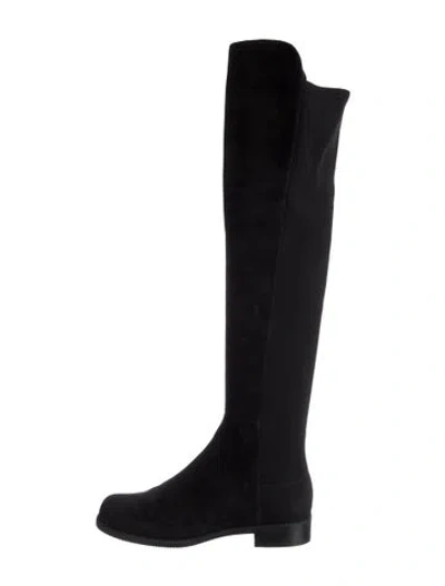 Pre-owned Stuart Weitzman Suede Sock Boots In Black