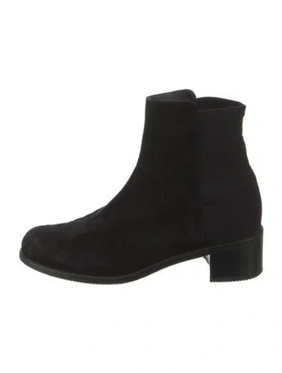 Pre-owned Stuart Weitzman Suede Sock Boots In Black