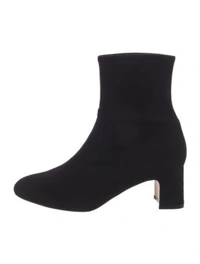 Pre-owned Stuart Weitzman Suede Sock Boots In Black