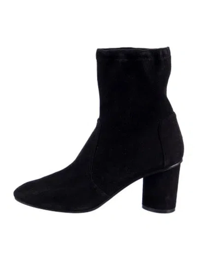 Pre-owned Stuart Weitzman Suede Sock Boots In Black