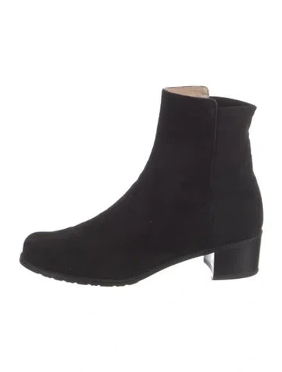 Pre-owned Stuart Weitzman Suede Sock Boots In Black