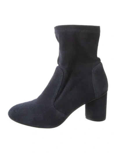 Pre-owned Stuart Weitzman Suede Sock Boots In Black