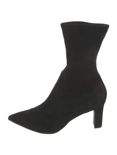 Pre-owned Stuart Weitzman Suede Sock Boots In Black
