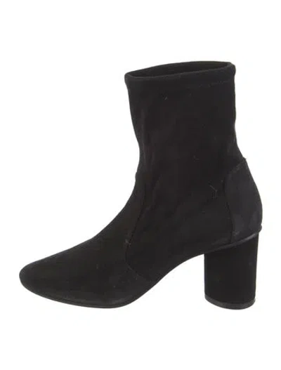 Pre-owned Stuart Weitzman Suede Sock Boots In Black