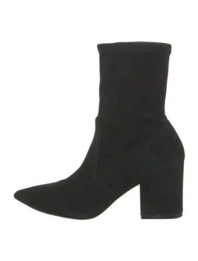 Pre-owned Stuart Weitzman Suede Sock Boots In Black
