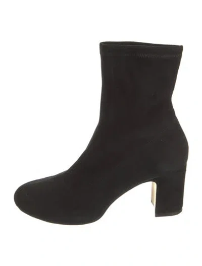 Pre-owned Stuart Weitzman Suede Sock Boots In Black
