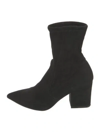 Pre-owned Stuart Weitzman Suede Sock Boots In Black
