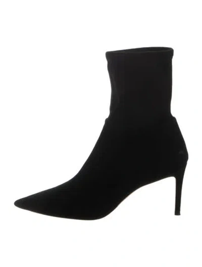 Pre-owned Stuart Weitzman Suede Sock Boots In Black